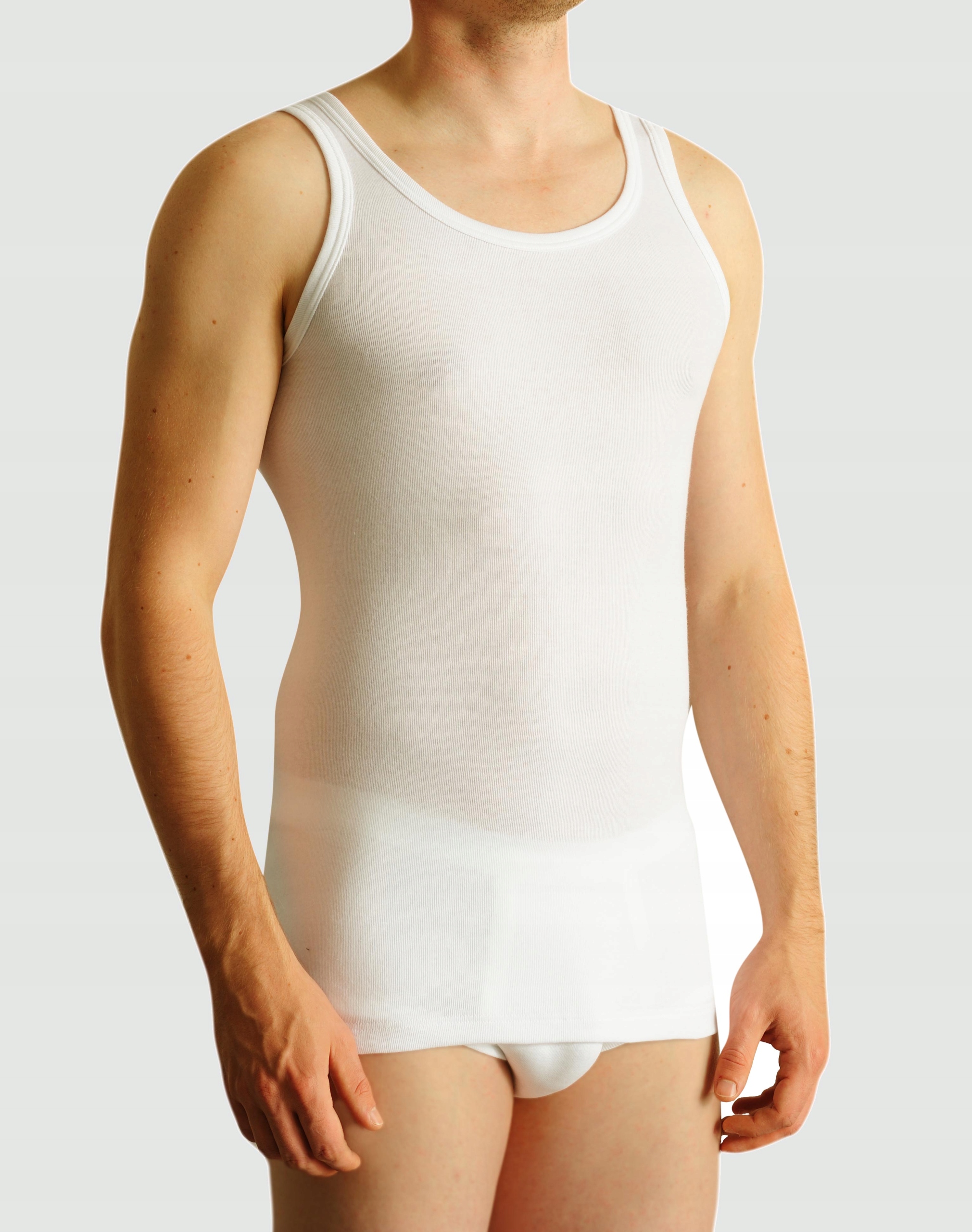 Duże BEŻOWE podkoszulki koszulki męskie bielizna termiczna męska bawełn 8XL Rozmiar 8XL