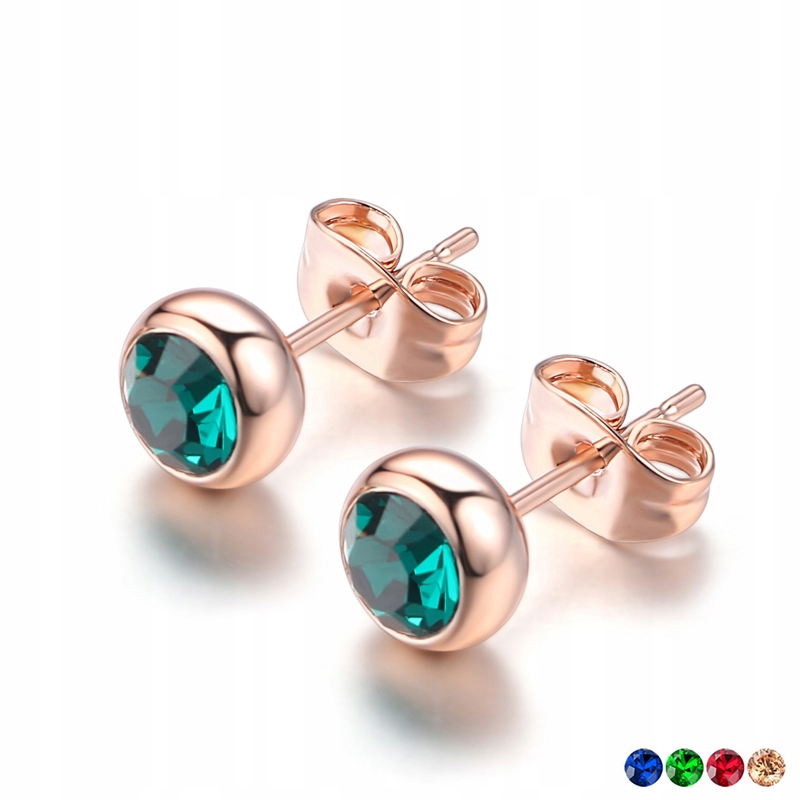 Simple Round Crystal Stud Earring For Women M Marka bez marki