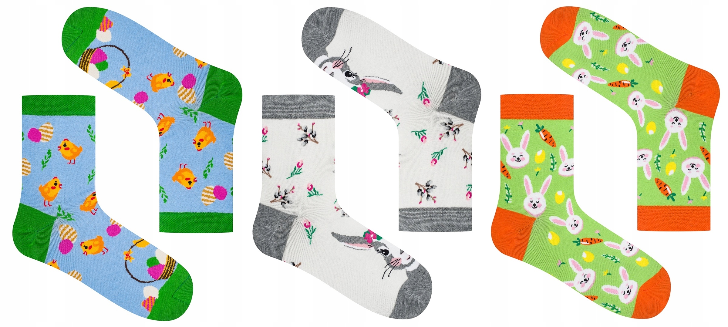 SKARPETKI DAMSKIE WIELKANOCNE 3-PAK PREZENT 35-37 Rozmiar 35-37