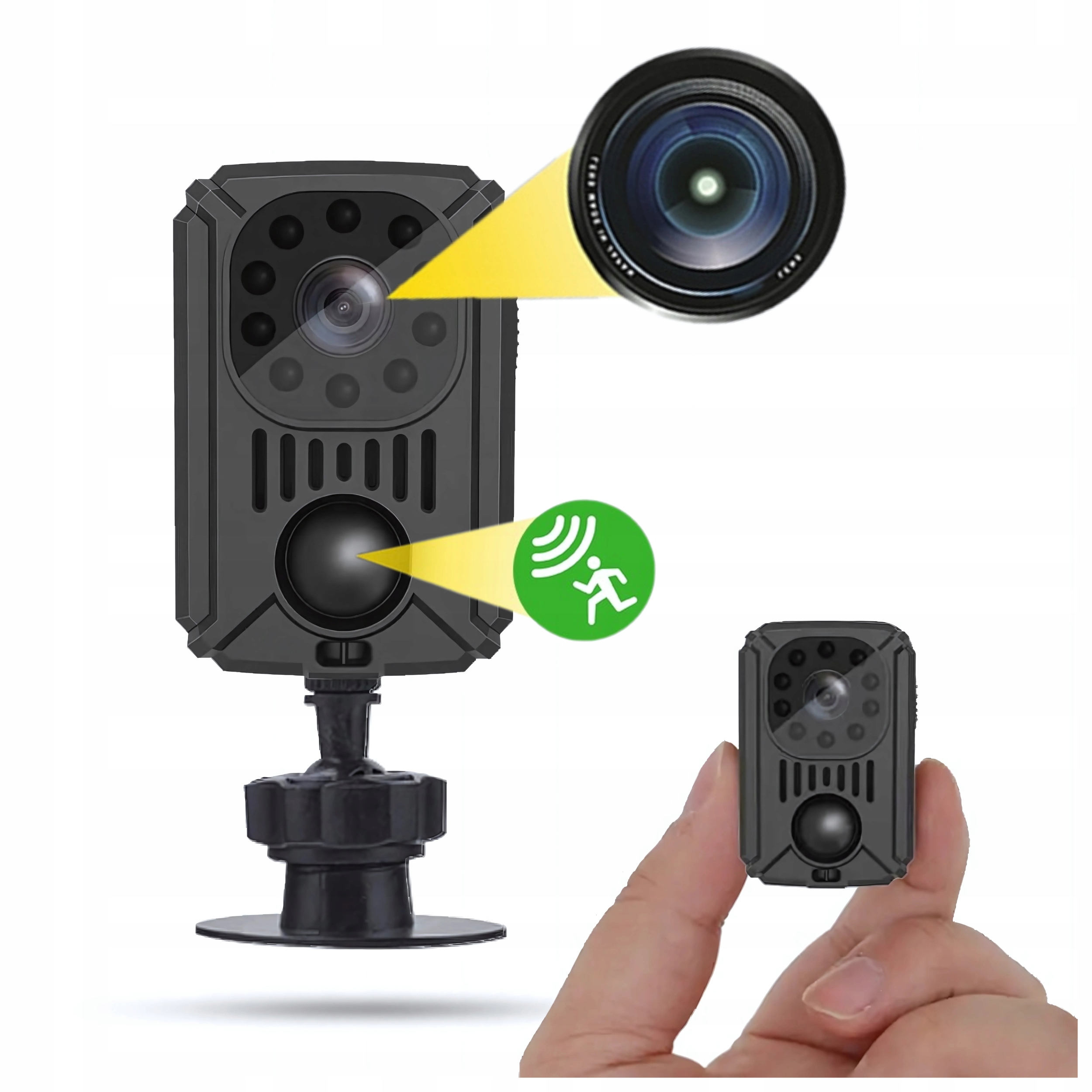 Mini Špionážní Kamera Pro Detekci Pohybu, Noční Režim, Široký Úhel Až 120 Dní