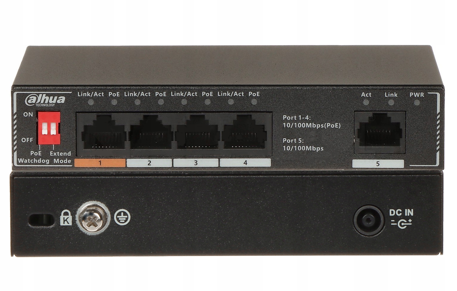 Switch Poe 4x PoE 2x Uplink 10/100/1000Mbps Dahua SF1005P