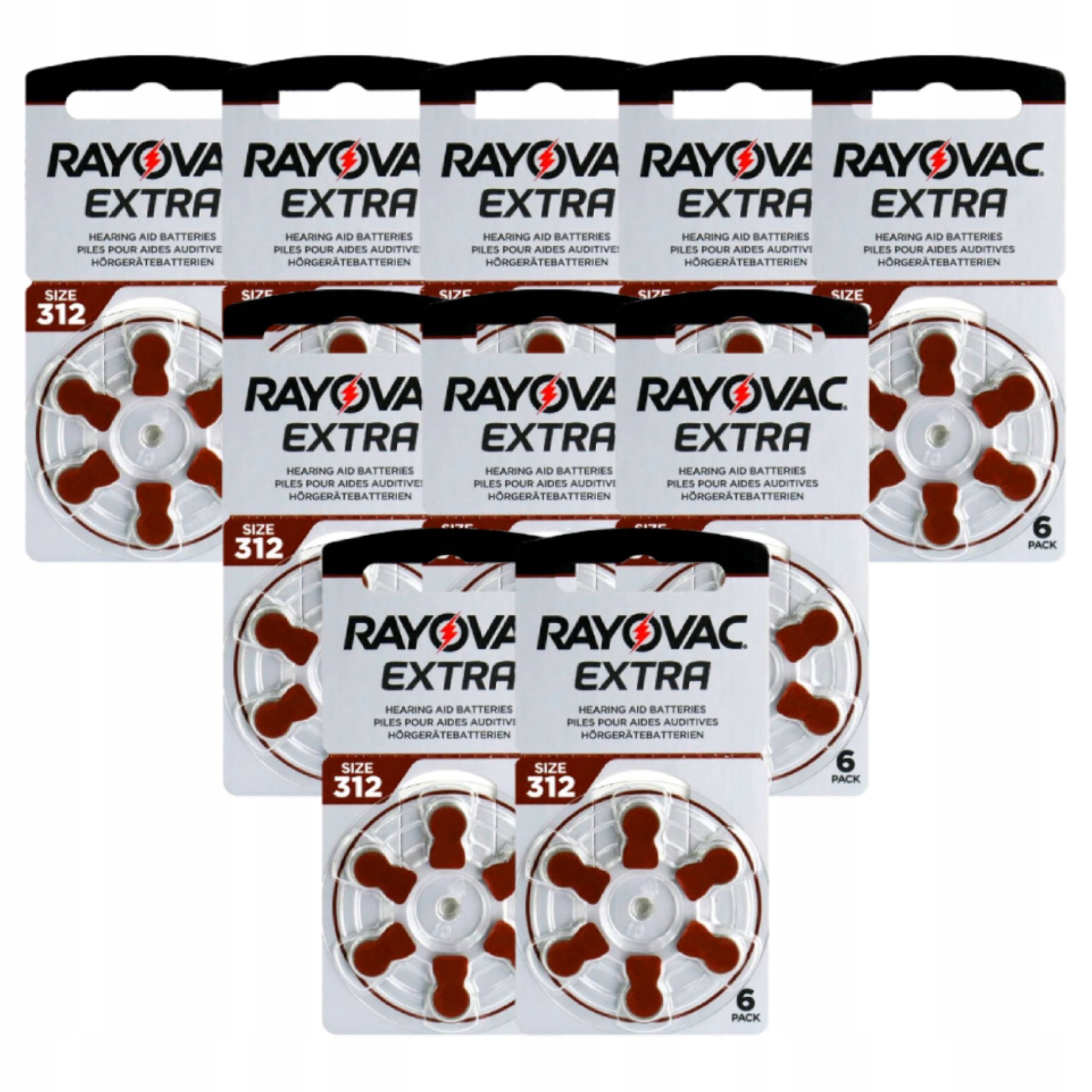 

60x Baterie Rayovac do aparatów słuchowych 312 Mf