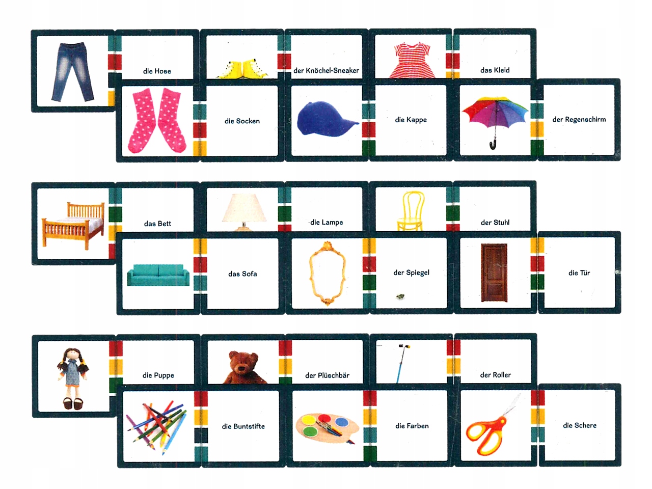 Gra DEUTSCHE WORTER - językowy GRA ZESTAW Edukacyjny dla Dzieci ZABAWKA Gra Bohater / Bajka Inny