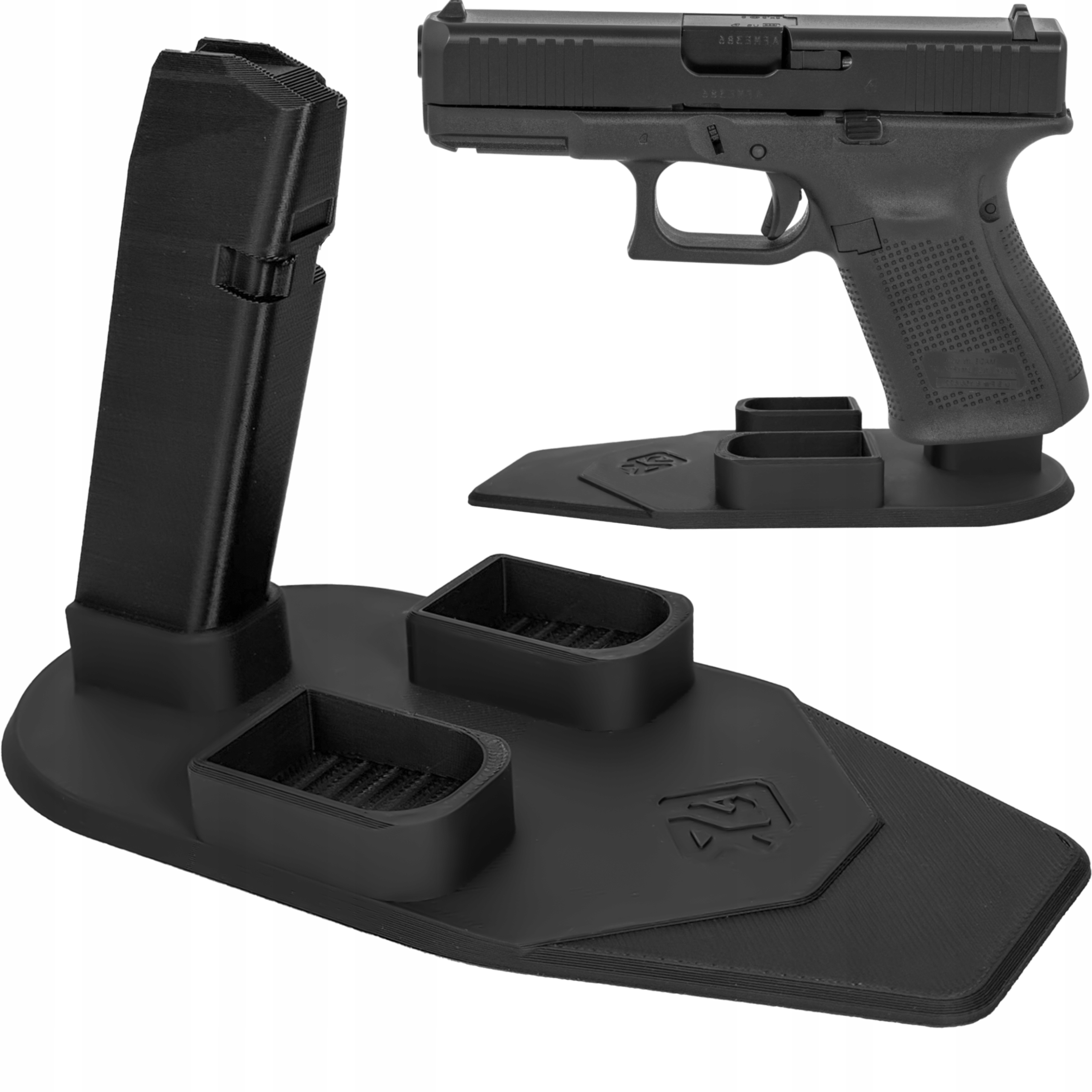 Uchwyt Stojak Glock 19 Z Dwoma Uchwytami Na Magazynki Gen. 5