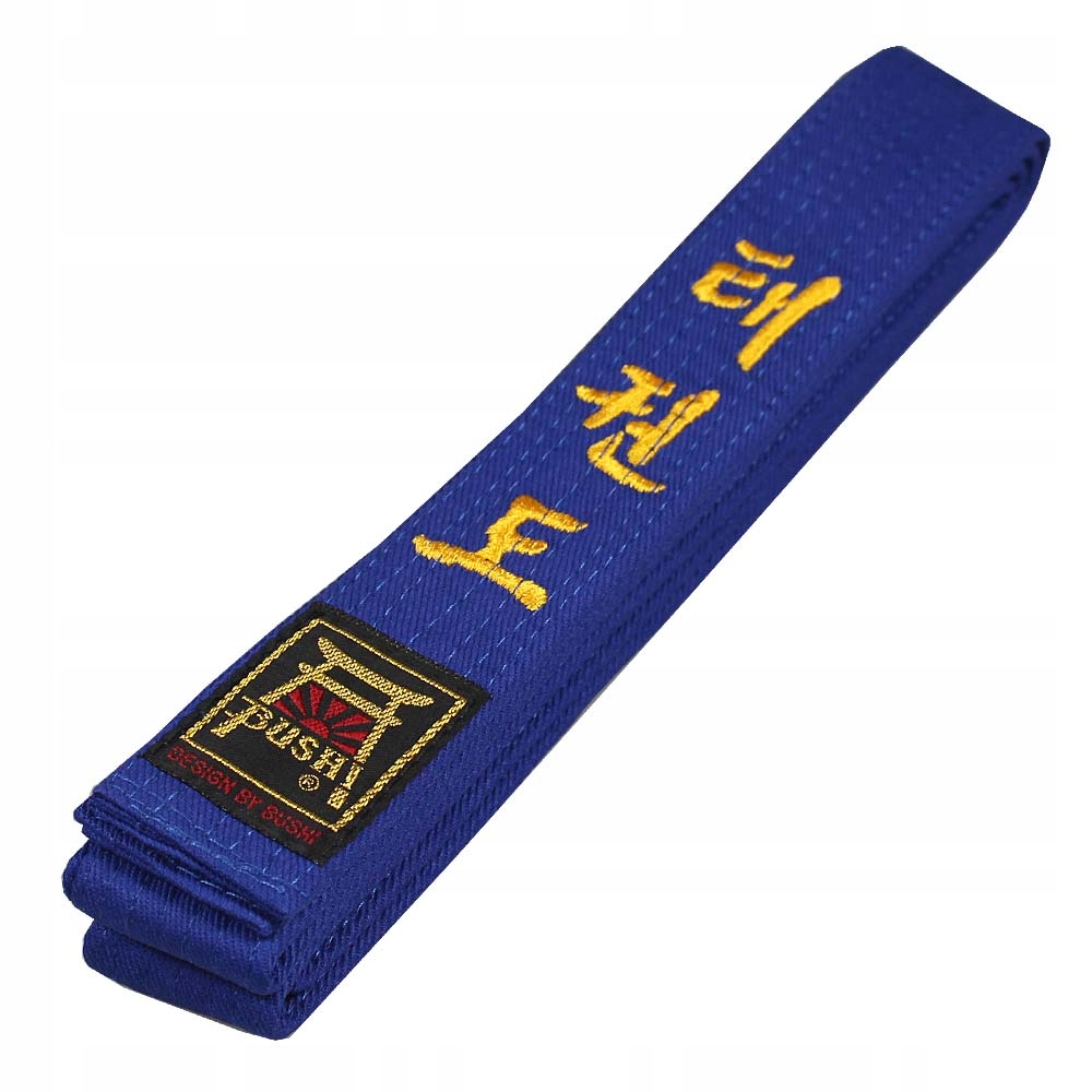 Pas Z Haftem Taekwondo Niebieski 200 cm