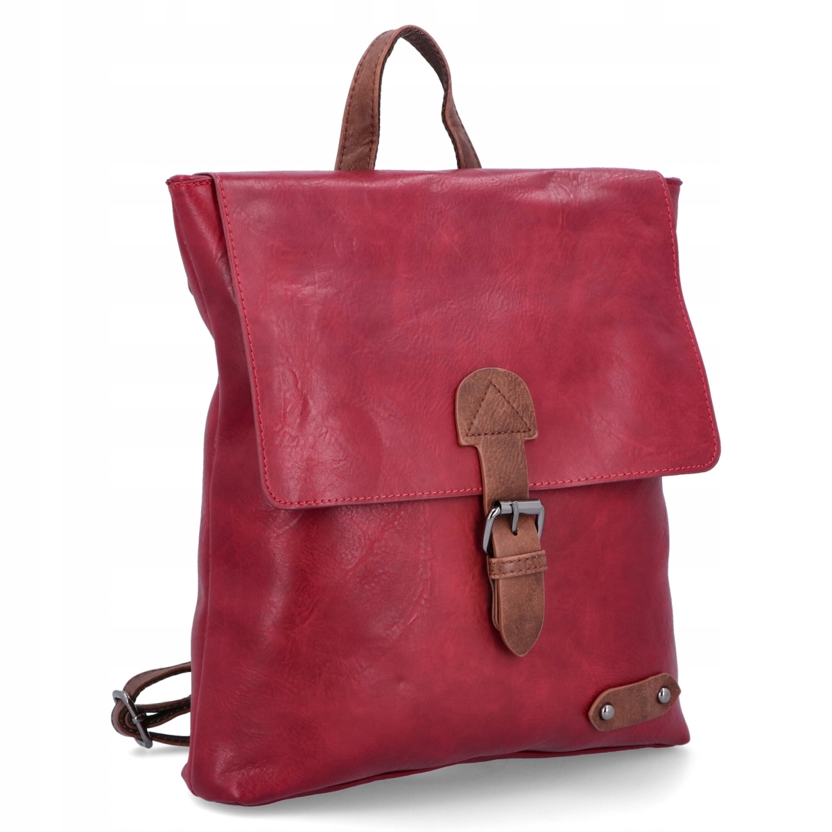 Plecak Damski Vintage Plecaczek Stylowy Herisson Pojemny Torba Bordowy Marka HERISSON