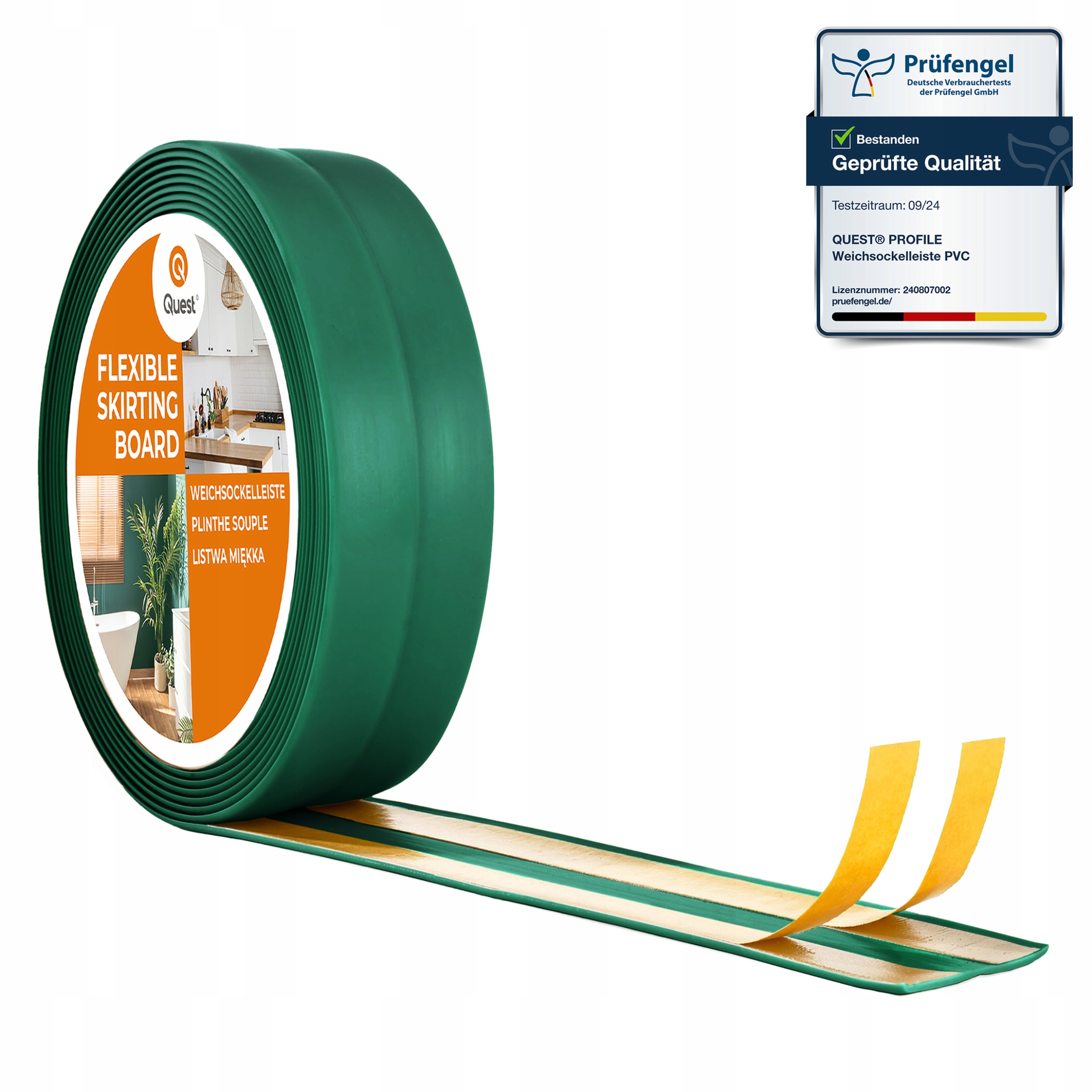 Dokončovací lišta samolepicí zelená Pvc 25 m 30x30 mm