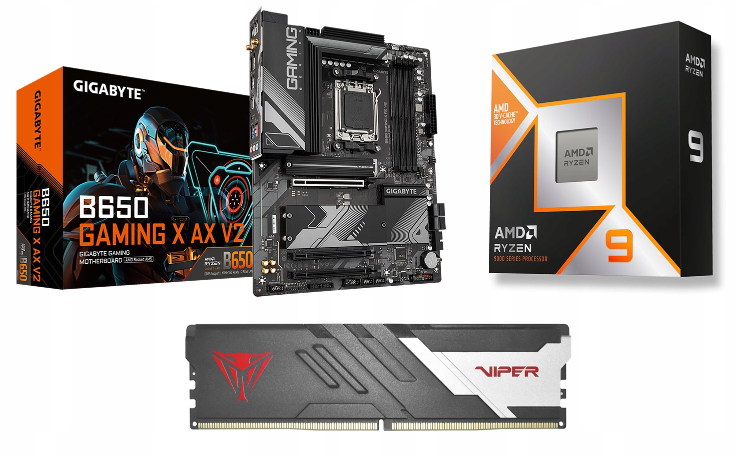 Zestaw Amd Ryzen 9 9950X3D B650 Gaming X Ax 128GB 6000