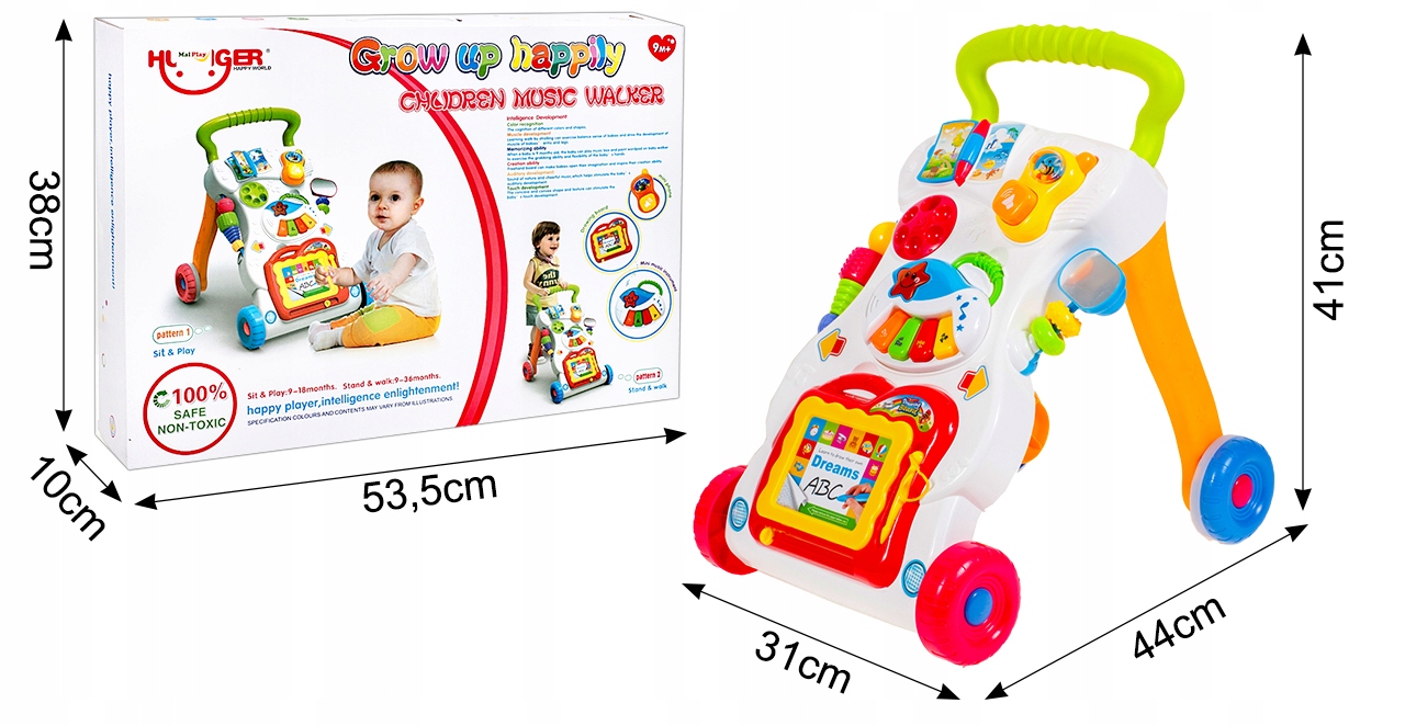 CHODZIK PCHACZ JEŹDZIK INTERAKTYWNY EDUKACYJNY PIANINKO ZNIKOPIS DLA DZIECI Marka MalPlay