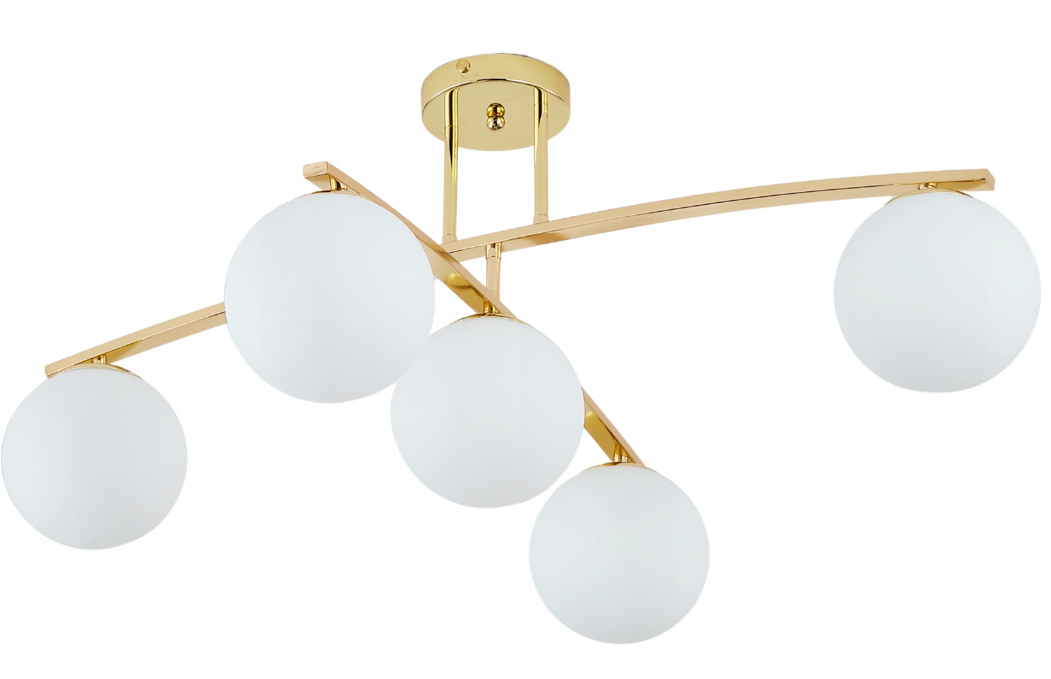 Závěsná Stropní Lampa Lustr Kule zlatá Moderní Led mléčná