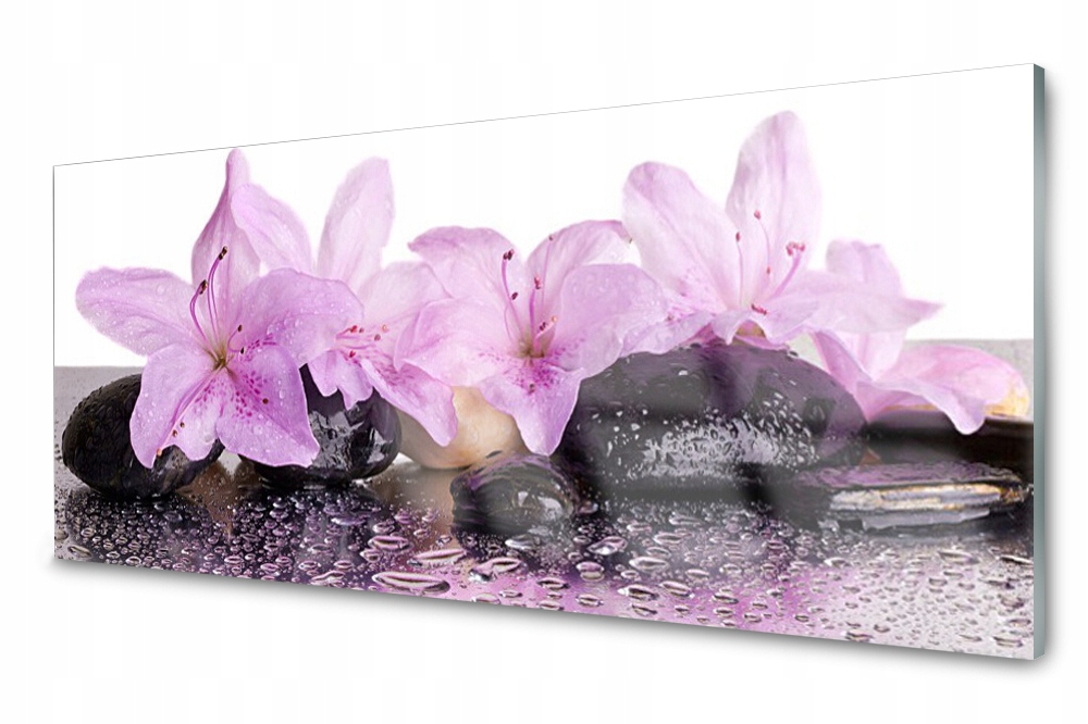 Sklenený panel do kuchyne Kvety Zen Spa 125x50