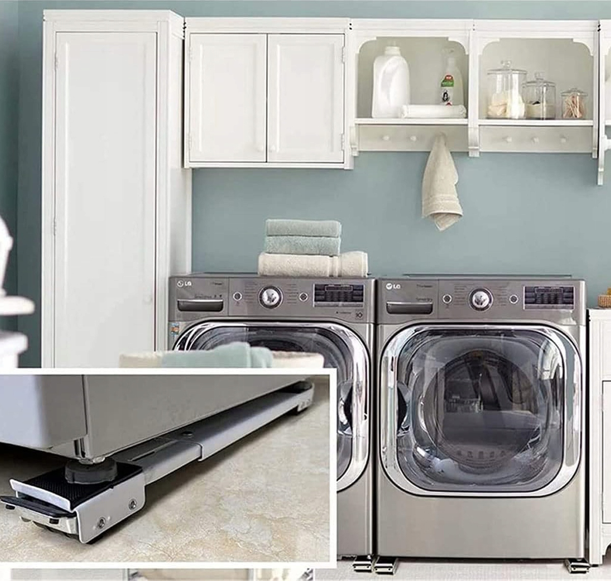 TELESKOPOWY PODSTAWA POD LODÓWKA PRALKĘ SUSZARKĘ KÓŁKA Z KÓŁKAMI Kod producenta fridge washing machine Base with rollers