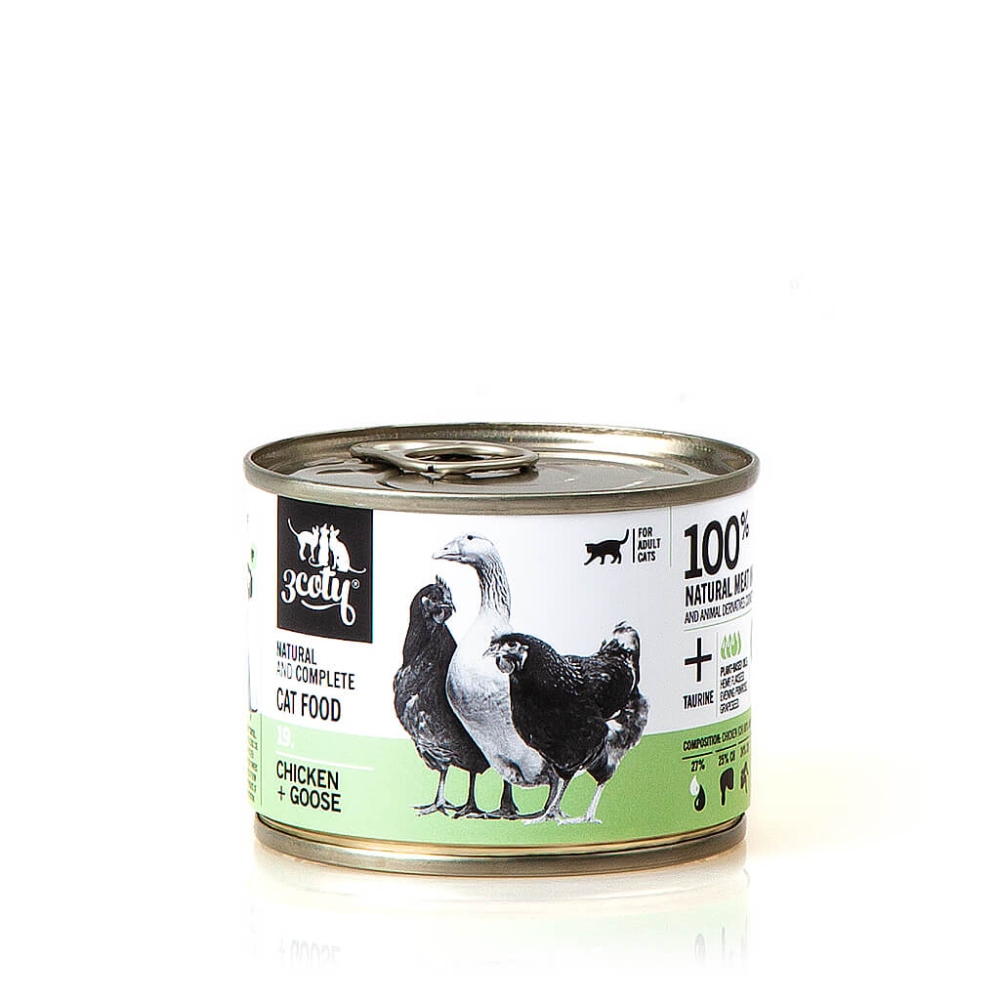 Mokré krmivo pro kočky 3Coty mix příchutí Adult 6 x 180g