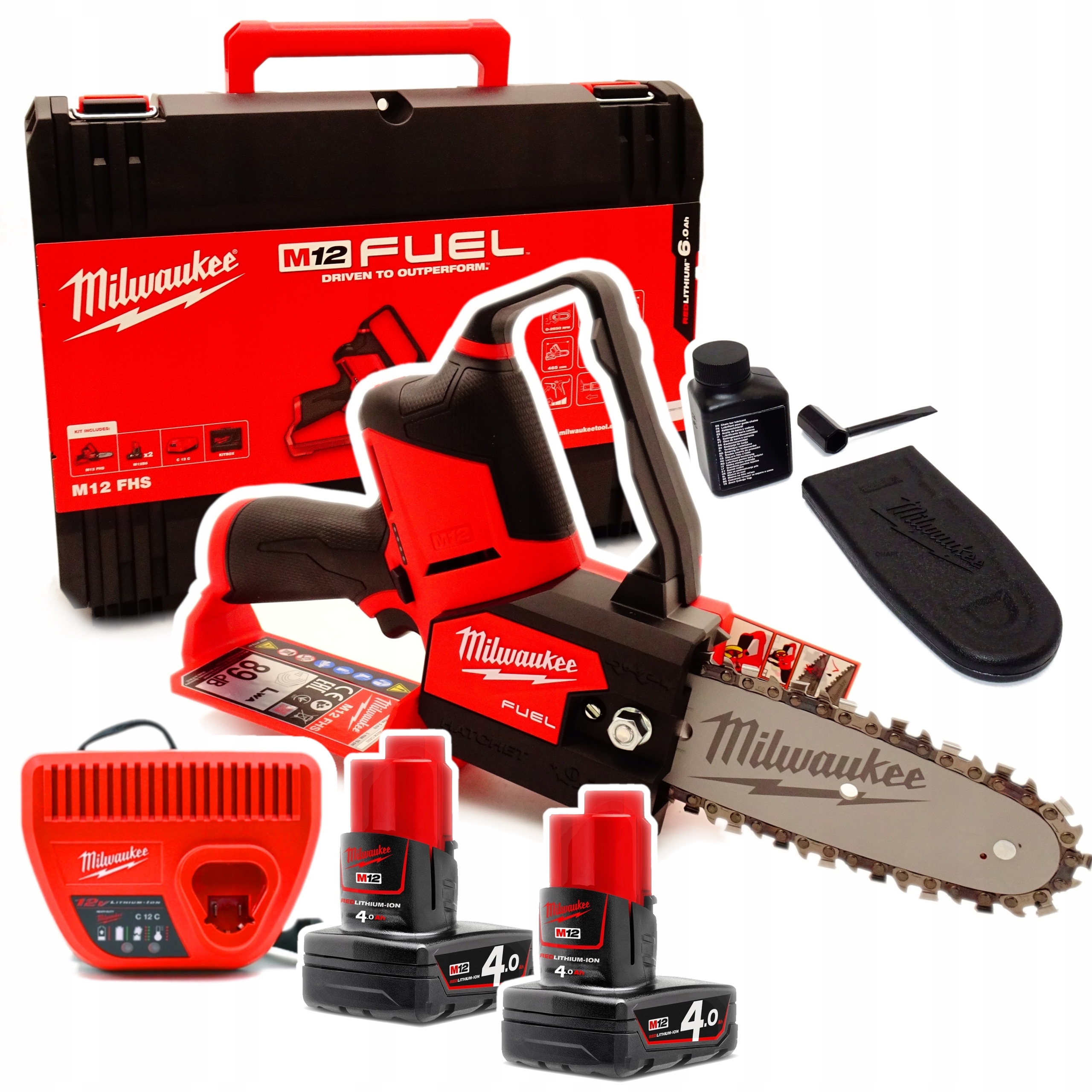 Piła łańcuchowa do gałęzi Milwaukee M12 FHS-402X HD1 150 mm 2x 4ah