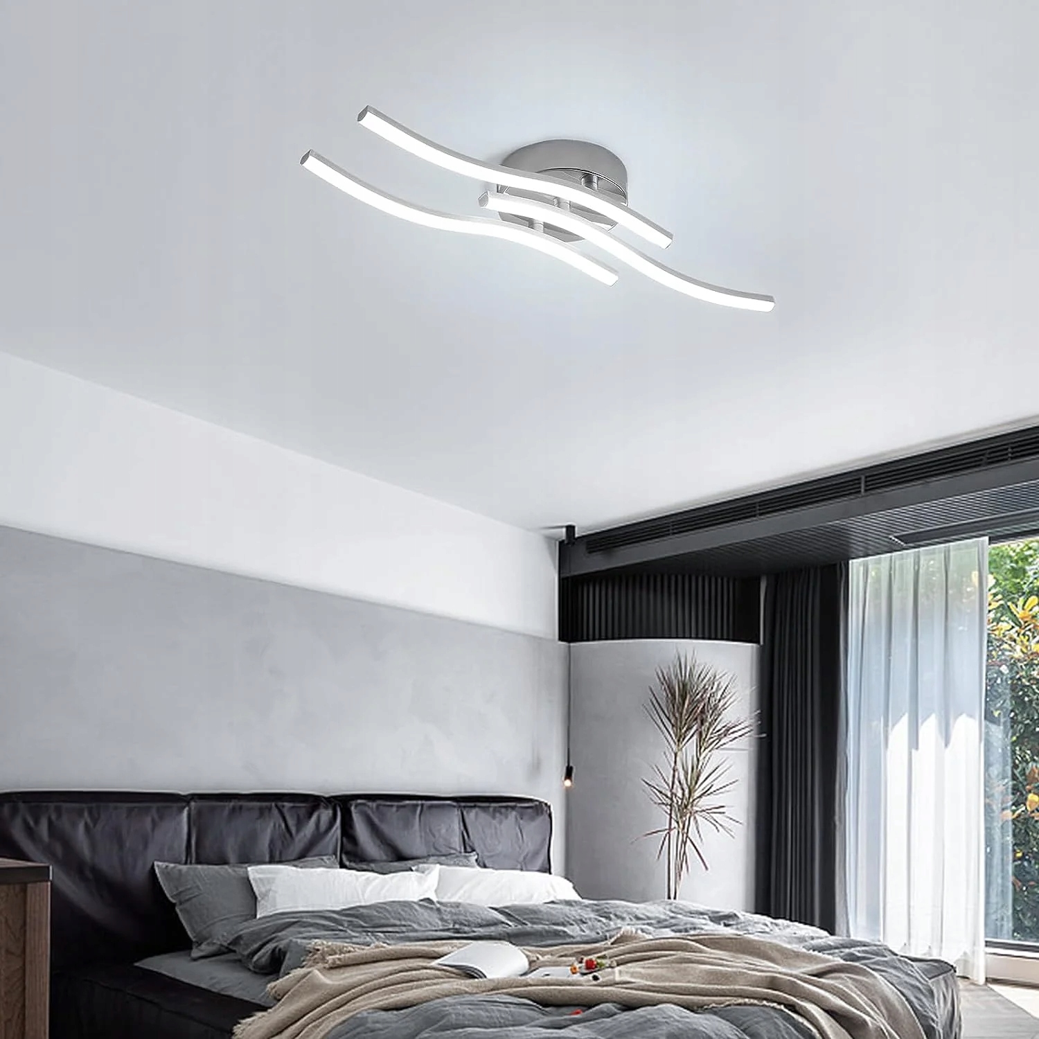 LAMPA SUFITOWA PLAFON LED ŻYRANDOL CHROM NOWOCZESNY 18W 6500K DO SALONU Rodzaj gwintu zintegrowane źródło LED