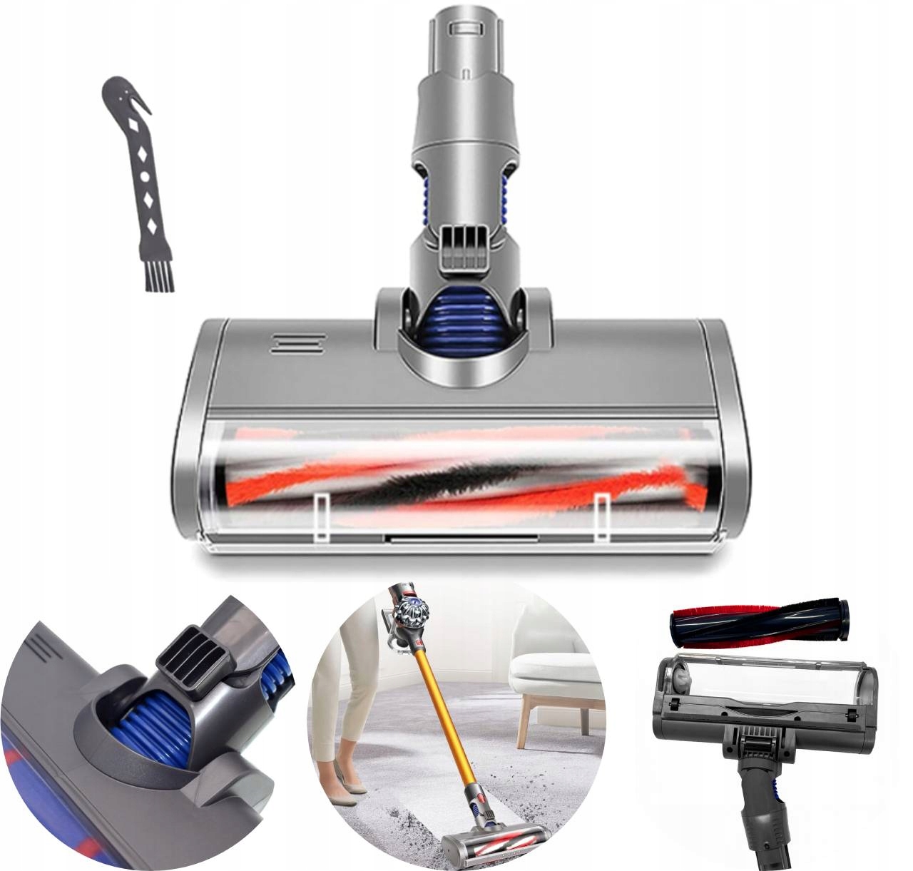 Kartáč S 4KS Led Pro Dyson V6 DC58 DC59 DC61 DC62 Šedý