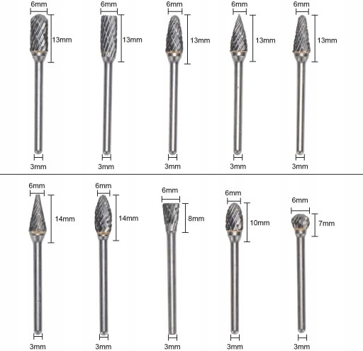 FREZ PILNIK 10x DO METALU WĘGLIK WOLFRAMU OBROTOWY Model a200c84e-bb91