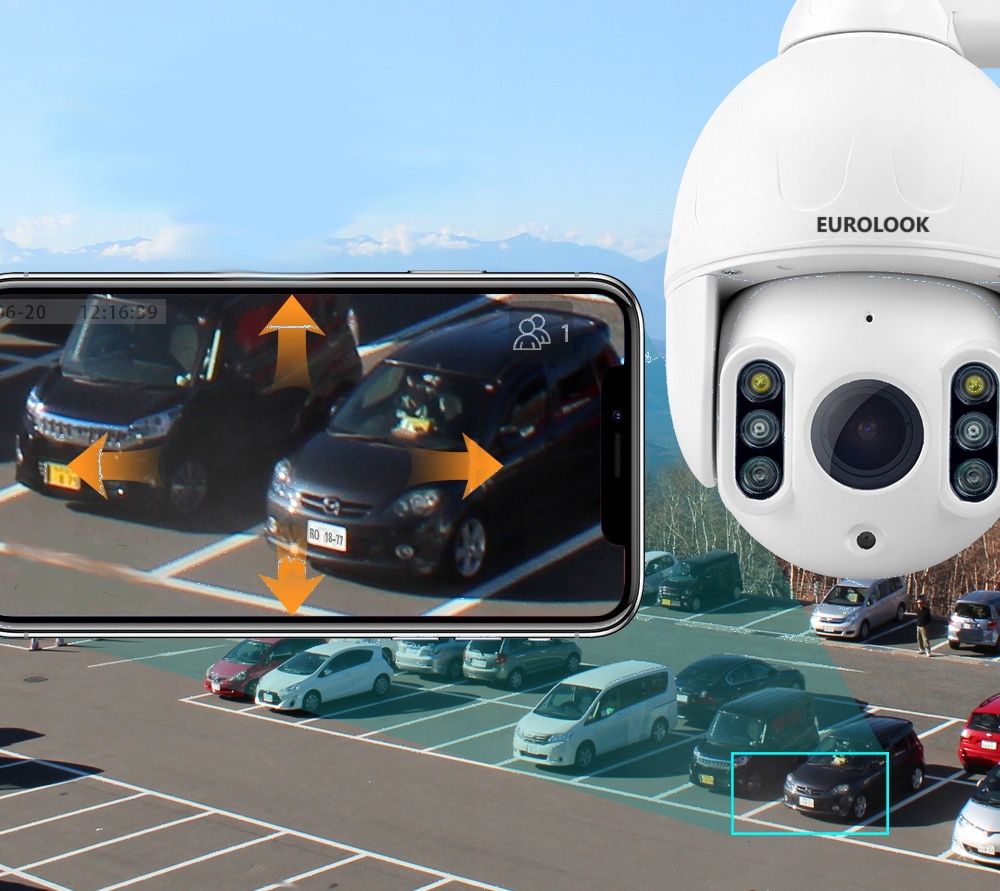 BEZPRZEWODOWA KAMERA WIFI ZEWNĘTRZNA 8X ZOOM ALARM Rozdzielczość 2 Mpx