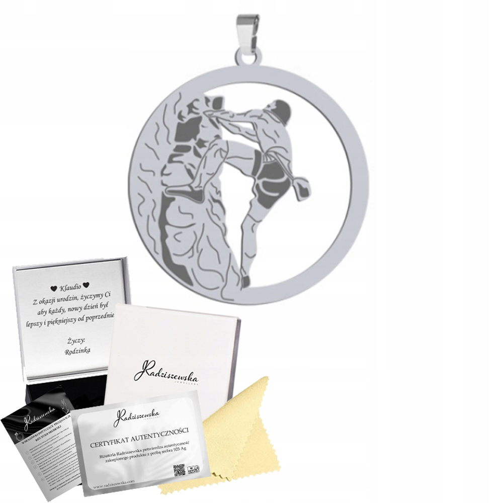 Stříbrný Přívěsek Horolezectví Stříbro Narozeniny 925 Přívěsek Gravírování