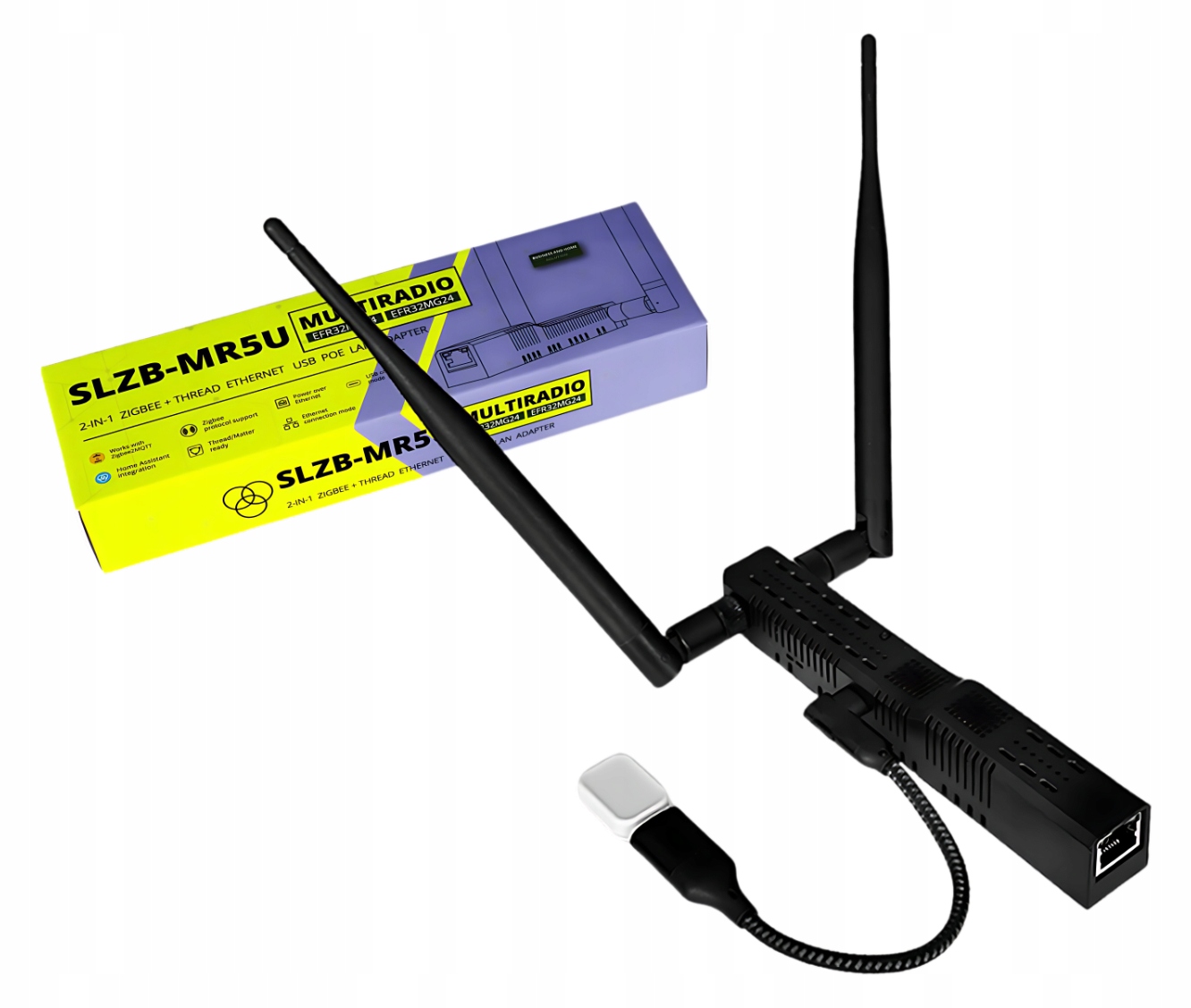 Adapter SLZB-MR5U ZigBee Thread EFR32MG24 PoE USB WiFi ESP32 ETH MQTT ZHA Marka SMLIGHT