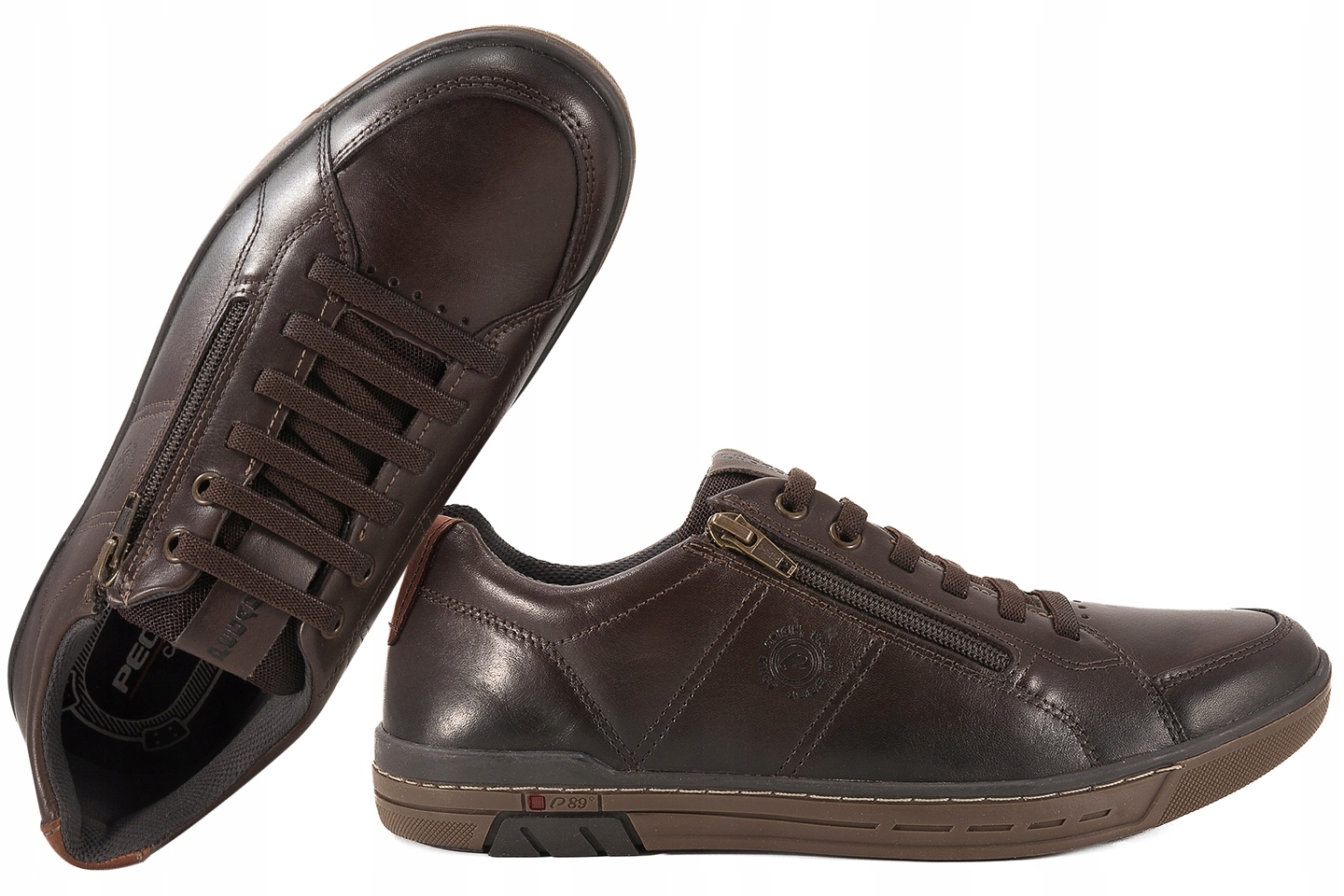 Pegada 119313-03 Polobotky Casual Kožené Pánské c.bronz Hnědá 42
