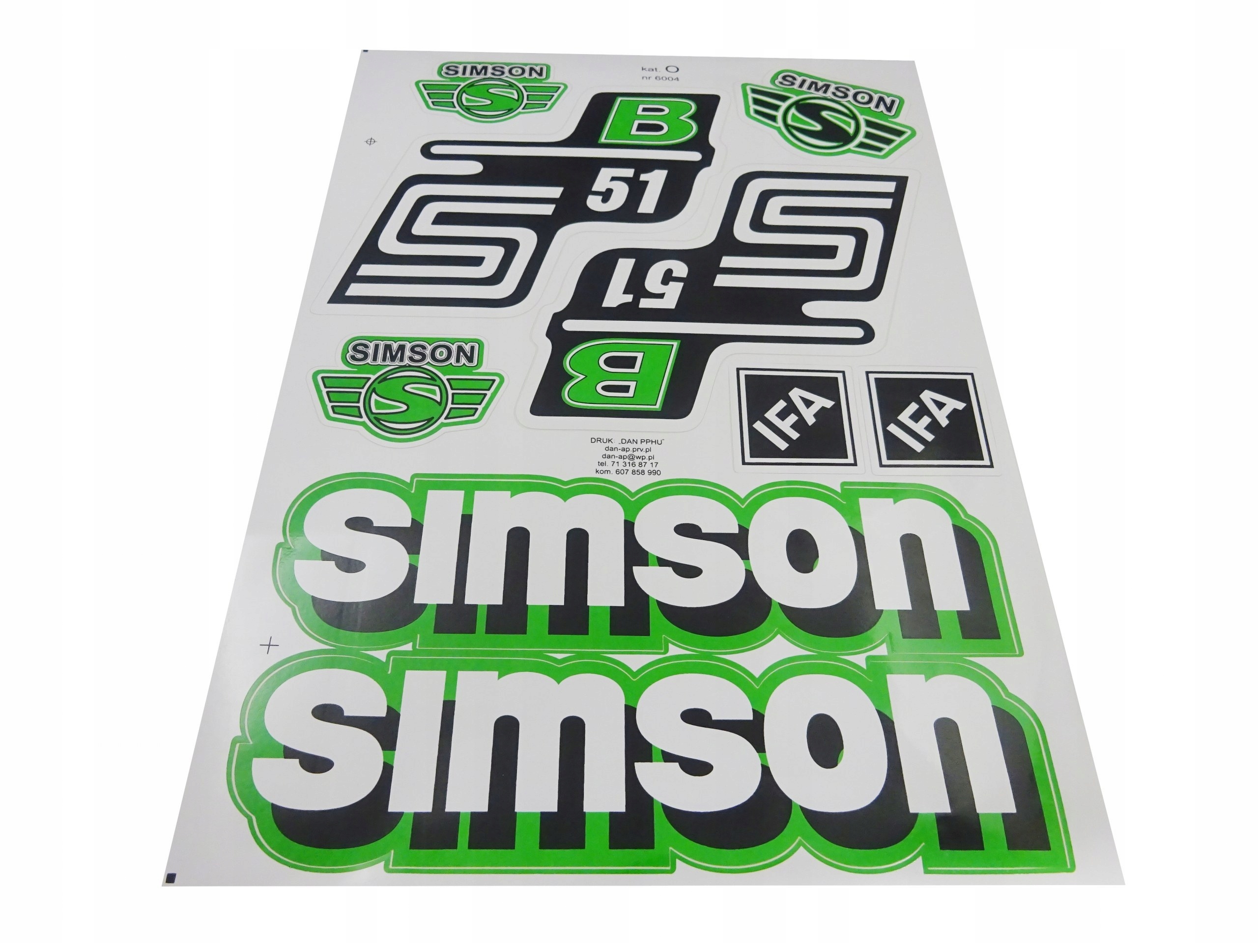 

Nalepka Simson S-51 B Zielony Komplet Na Pojazd