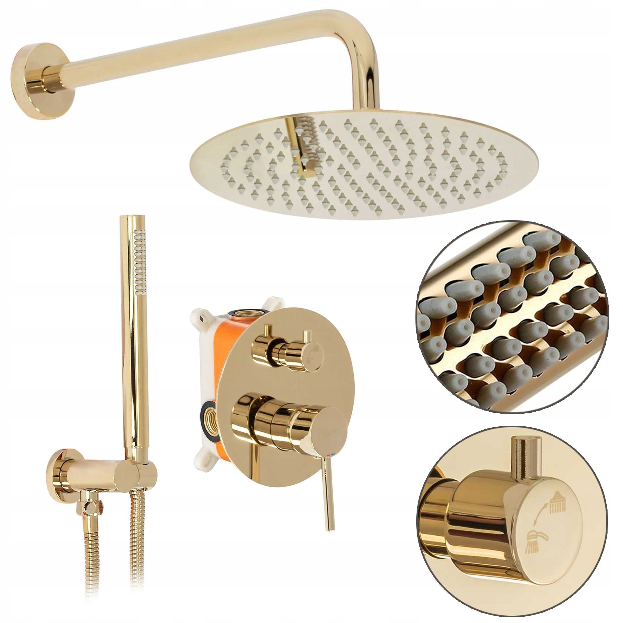 Podomietkový sprchovací set Rea Lungo Gold Zlatý