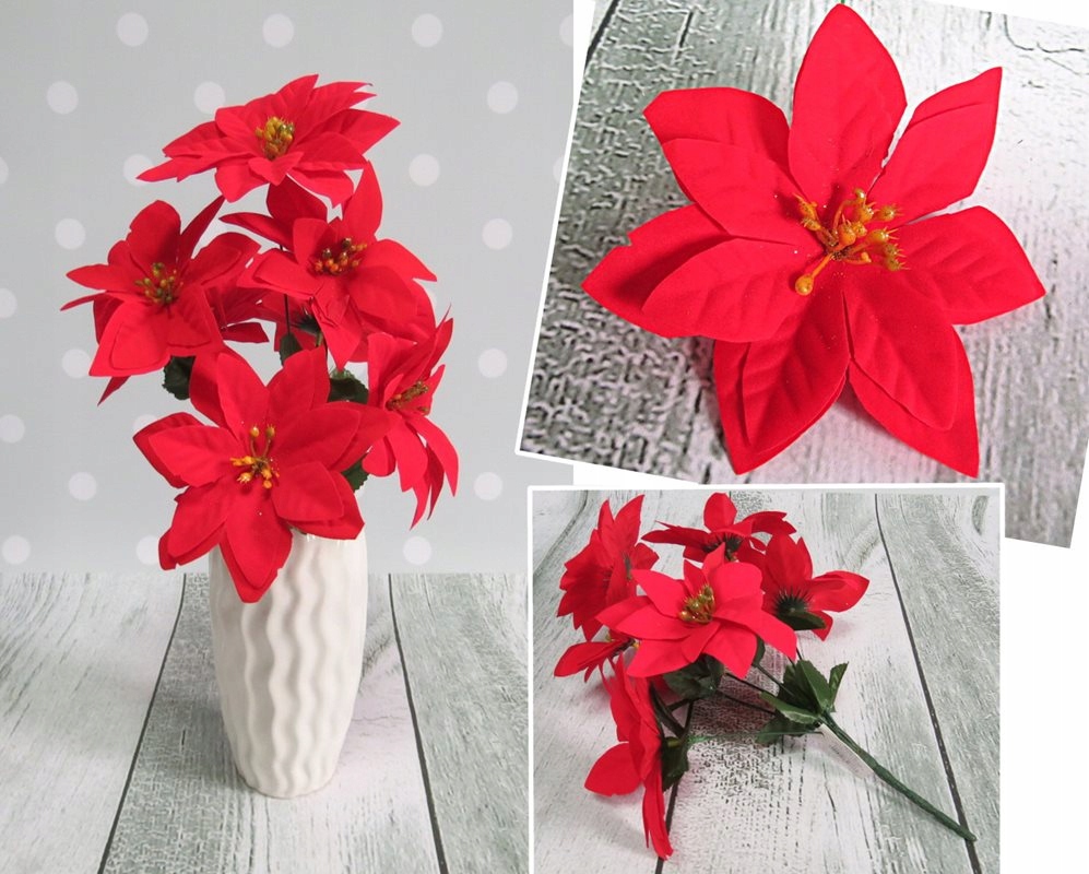 

Bukiet Gwiazda betlejemska Poinsecja 7kwiatów 35cm