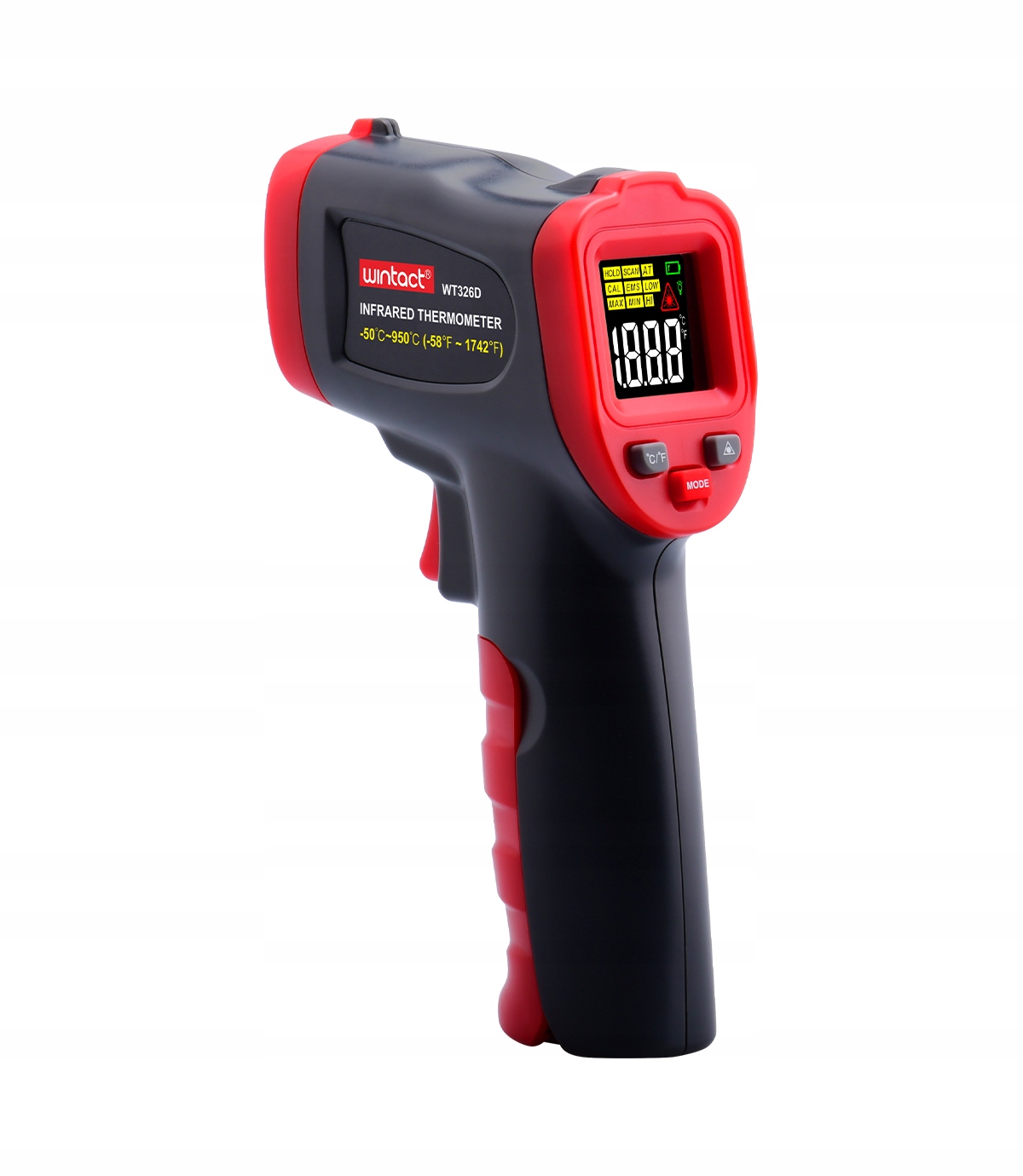 PIROMETR TERMOMETR BEZKONTAKTOWY LASEROWY BEZDOTYKOWY PODCZERWIEŃ -50+950 C Marka Wintact