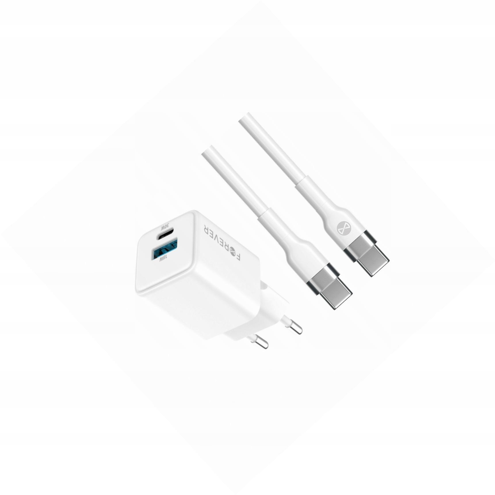 Szybka ładowarka GaN 30W 2 wejścia długim z kablem 2m do Realme 14x 5G