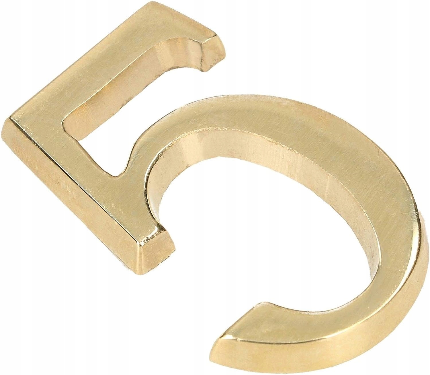 CYFRA NUMER DOMU 5 NA DRZWI 3D 5CM MOSIĄDZ Szerokość produktu 2.8 cm