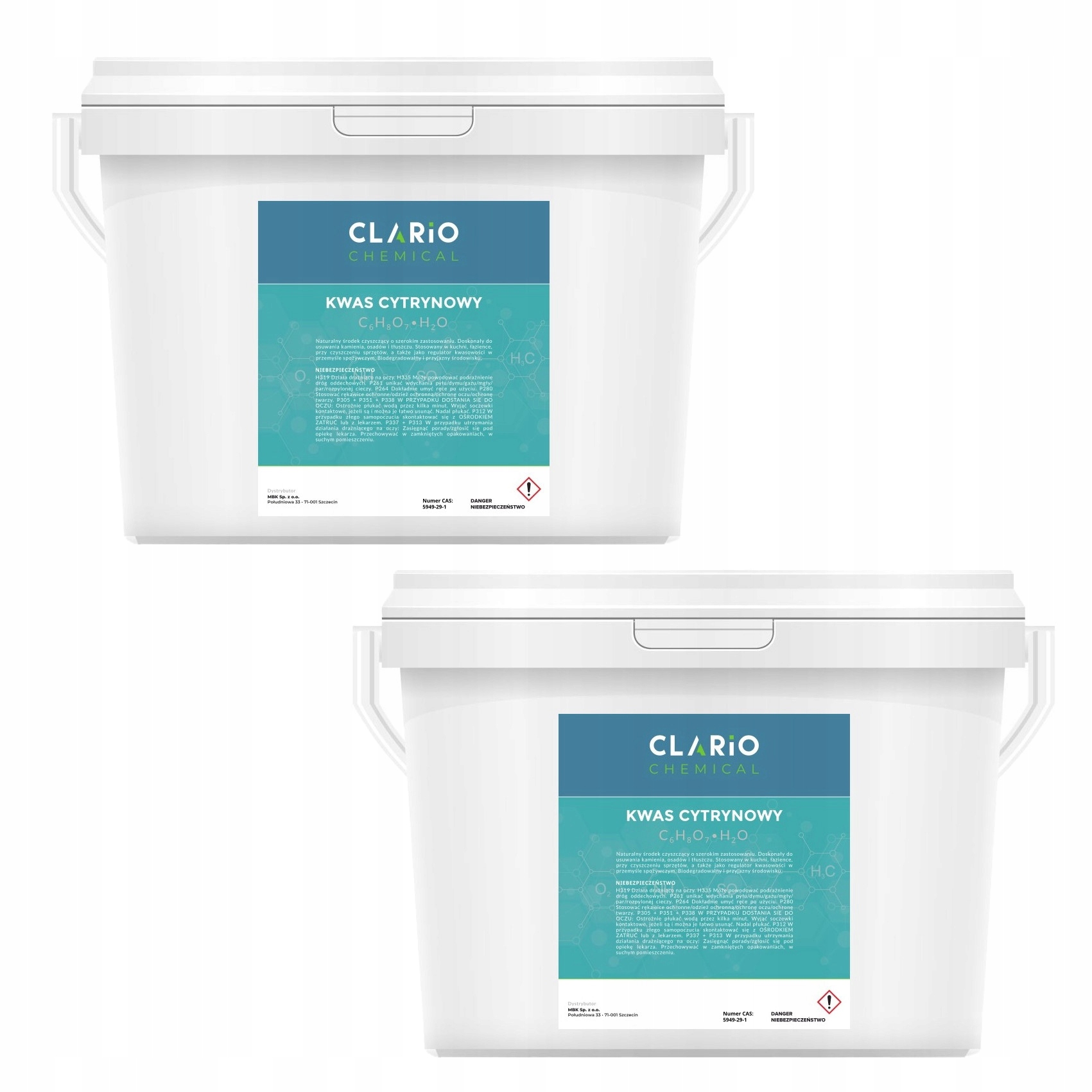 Levně sada Kyselina citrónová E330 čistá Clario Chemical čistící přípravek 2 x 5 kg