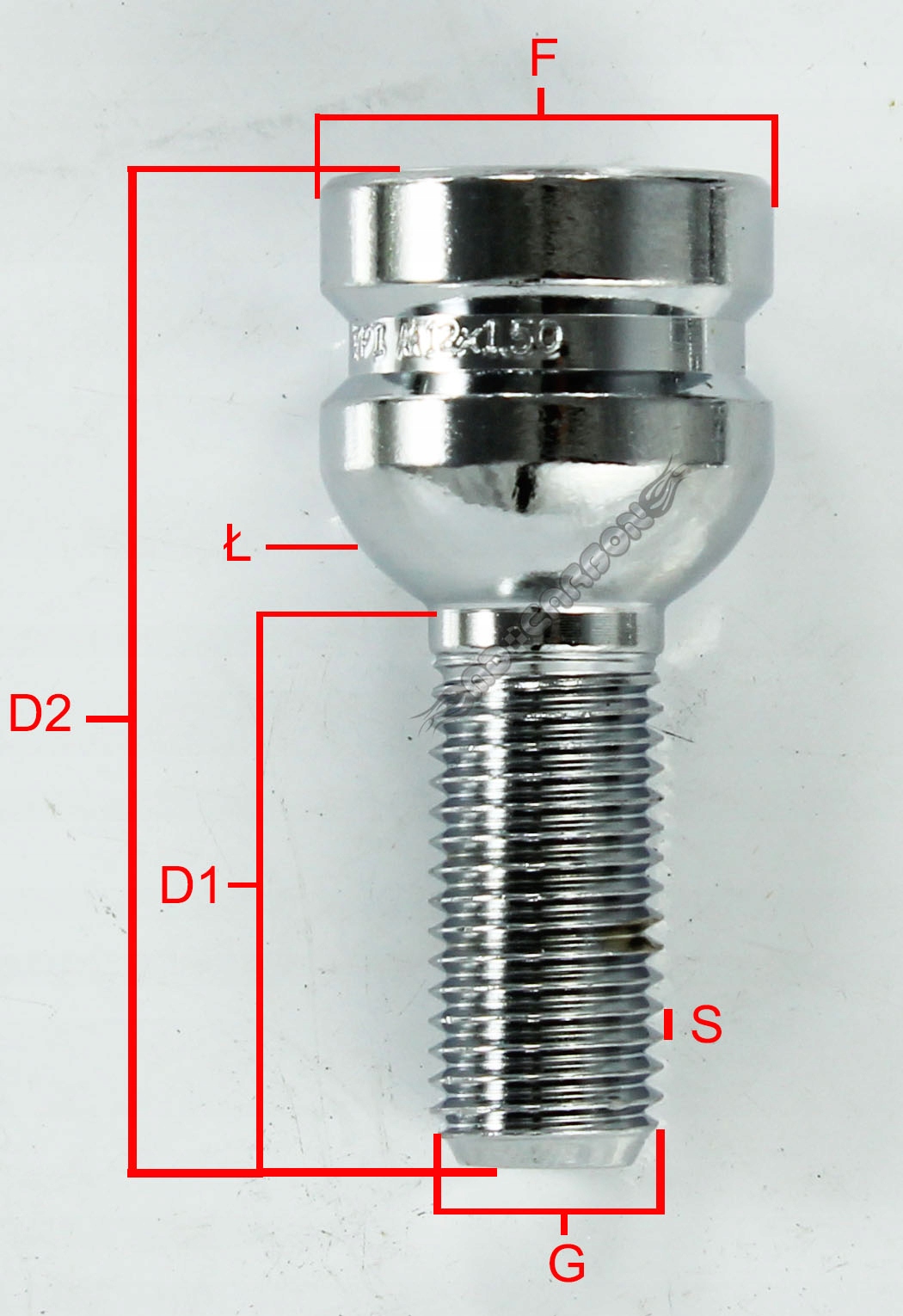 TPI Sruby Zabezpieczajace 12x1 5x40 KULA VW Seat Thread M12x1 50