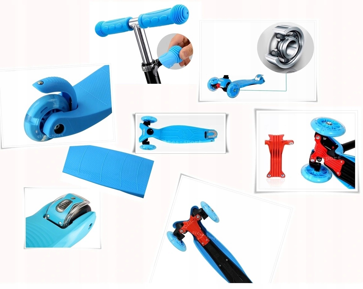 HULAJNOGA TRÓJKOŁOWA BALANSOWA LED 4 kolory 60 KG Wiek dziecka 5 lat +