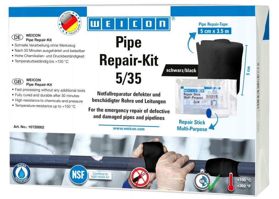 Pipe Repair-Kit 3,5 x 5 black
