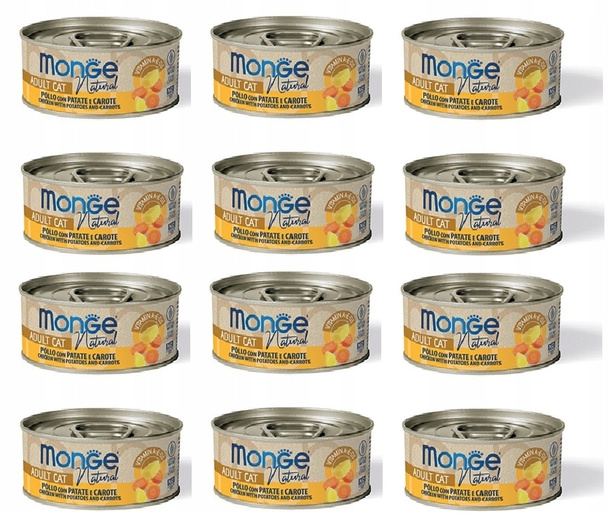 Levně Monge Delicate – Kuře, brambory a mrkev 12 x 80 g