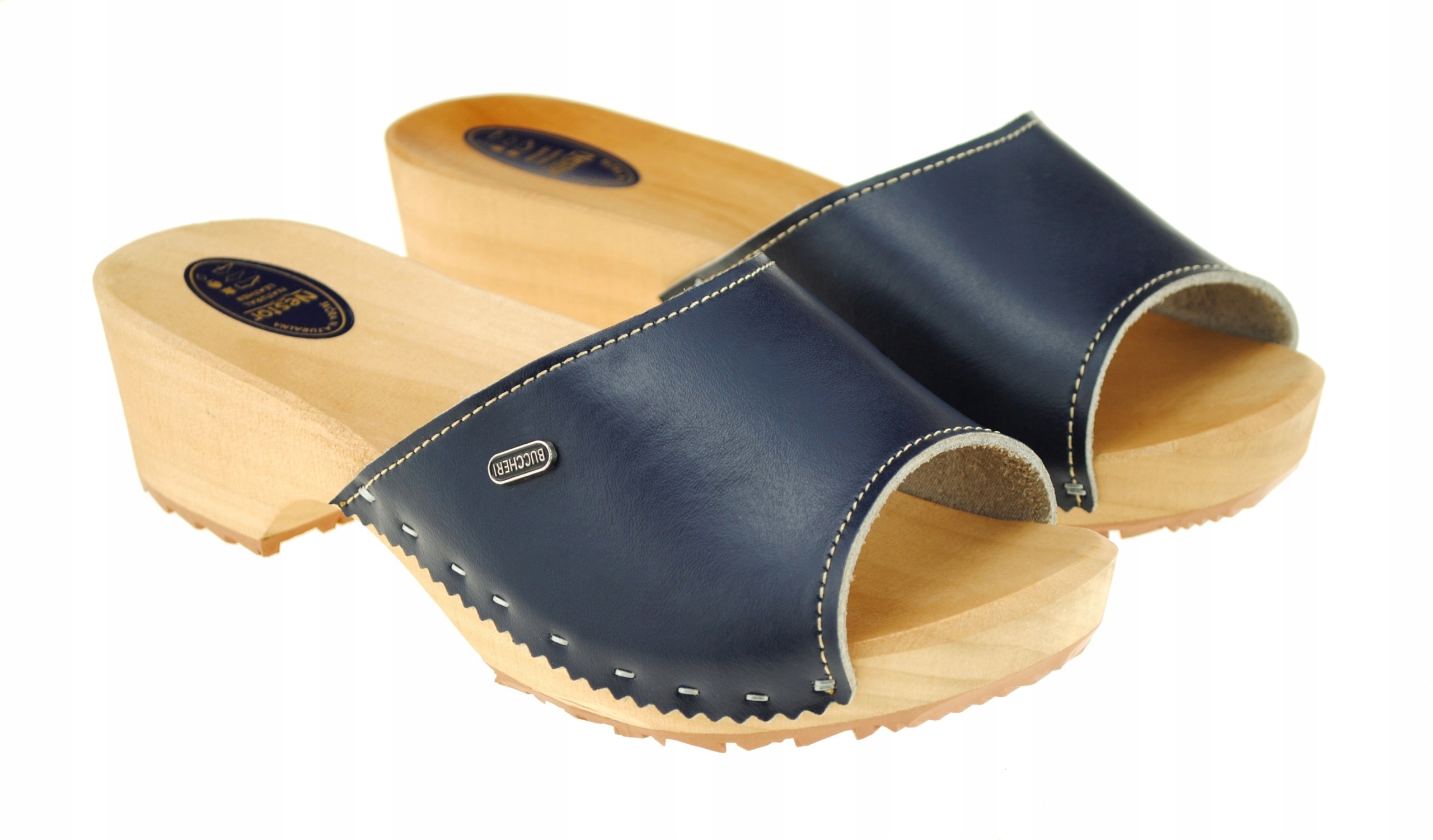 CHODAKI damskie DREWNIAKI KLAPKI Skóra Naturalna Rozmiar 38