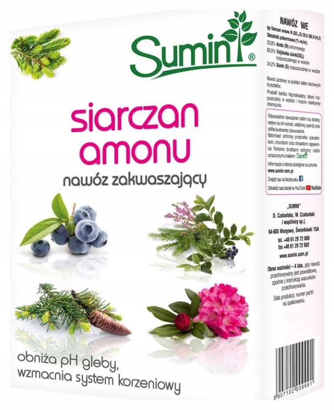 

Siarczan amonu 3kg Sumin