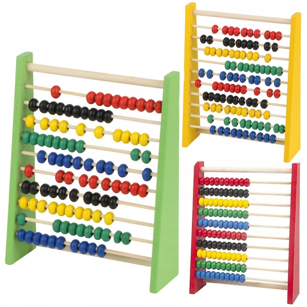 KOLOROWE LICZYDŁO DREWNIANE SZKOLNE 10-RZĘDOWE