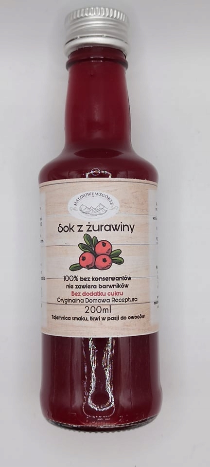 

Sok z Żurawiny 100% Bez Cukru