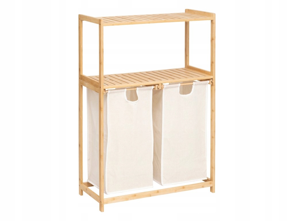 Bambusový regál s košom na bielizeň Tidy Box, 72 x 33 x 109 cm