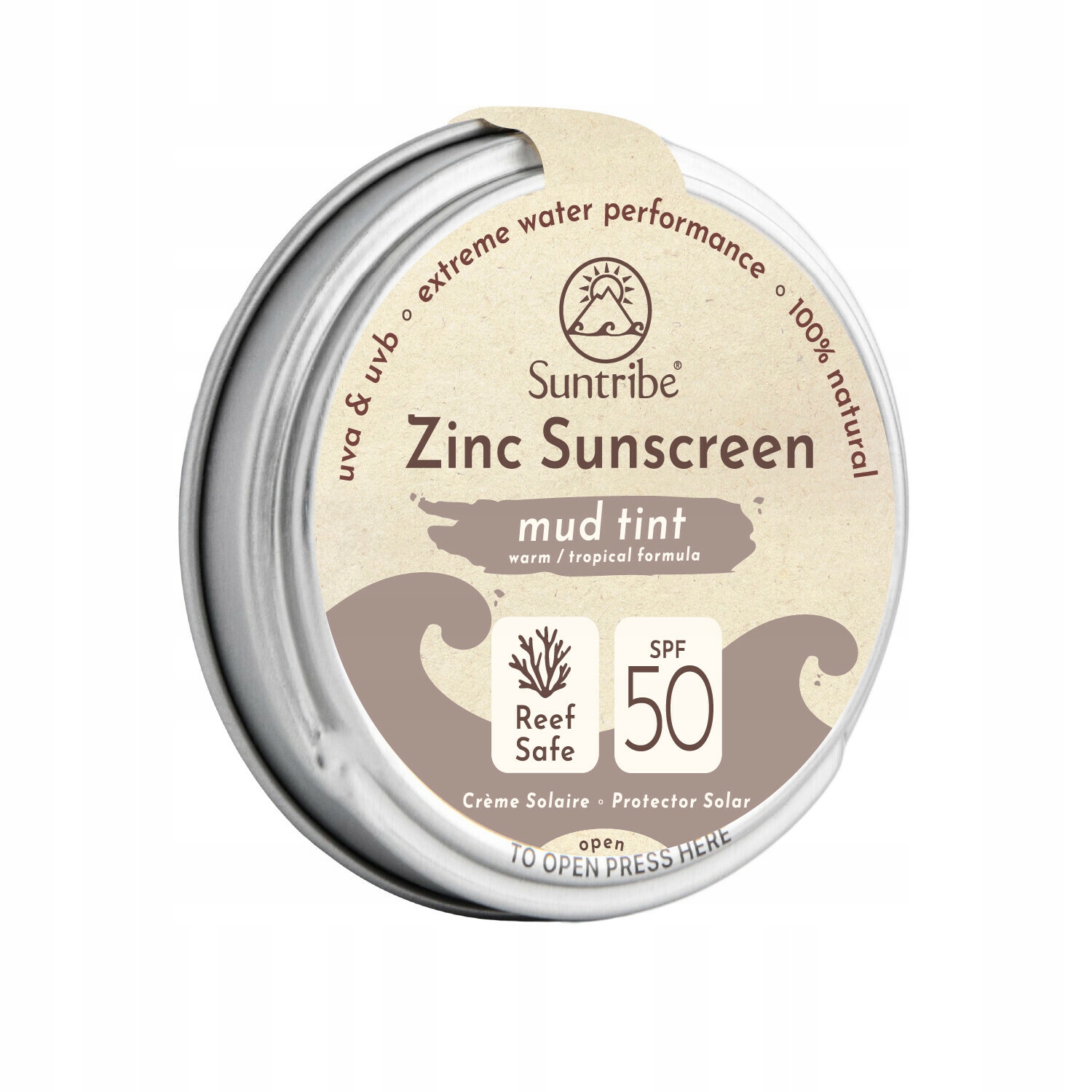 Suntribe Přírodní zinkový opalovací krém Spf 50 Tělová 45 g