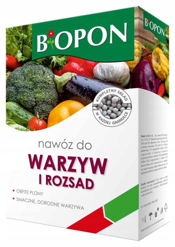 

Nawóz do pomidorów, ogórków i warzyw 3 kg Bopon