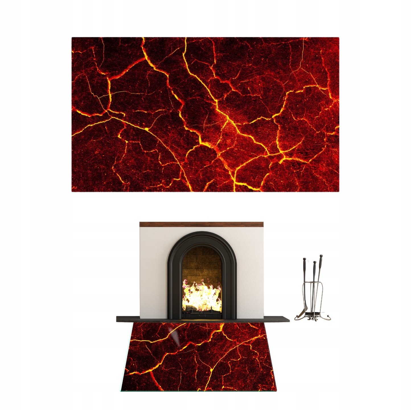 Sklo Pod Krb Tvrzené Sklo Podstavec Rozměr 80x52cm Grafika Lava