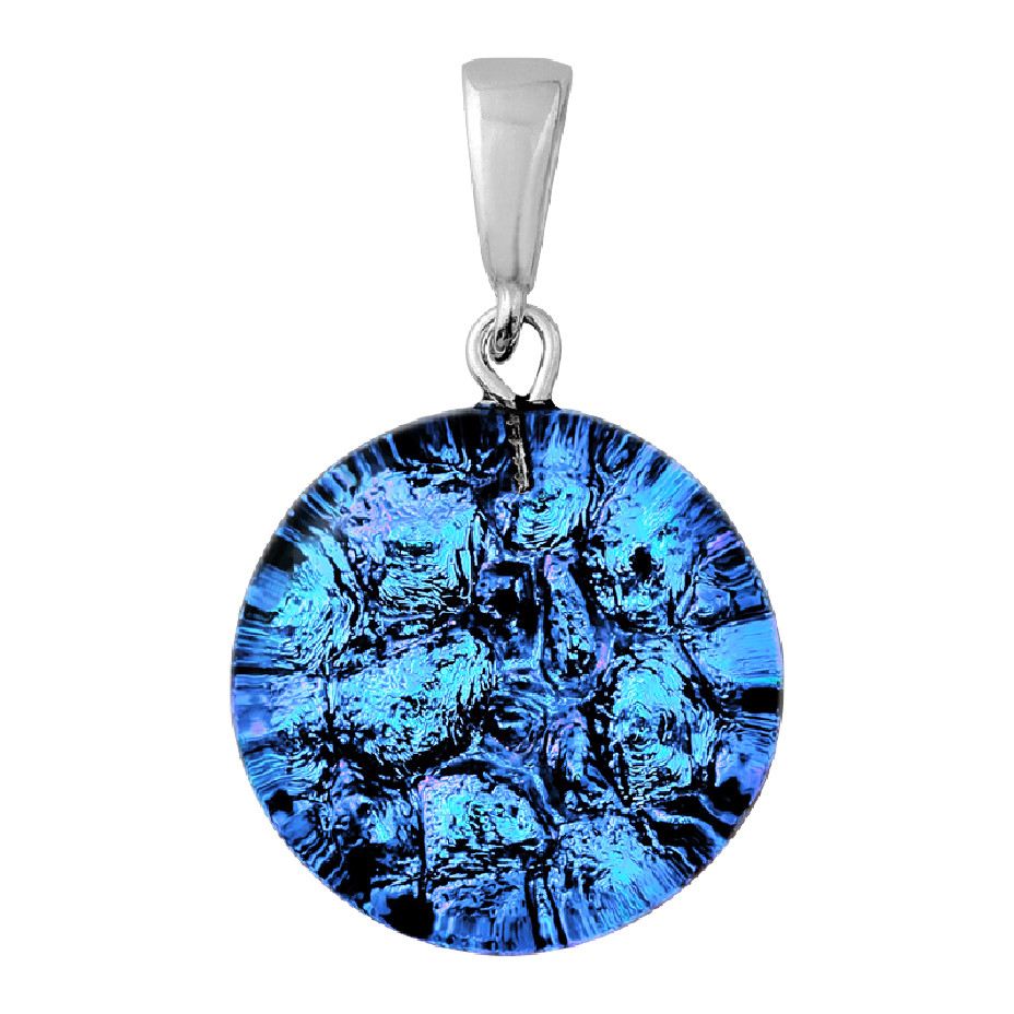 Přívěsek Harf dámský modrý sklo murano kolečko