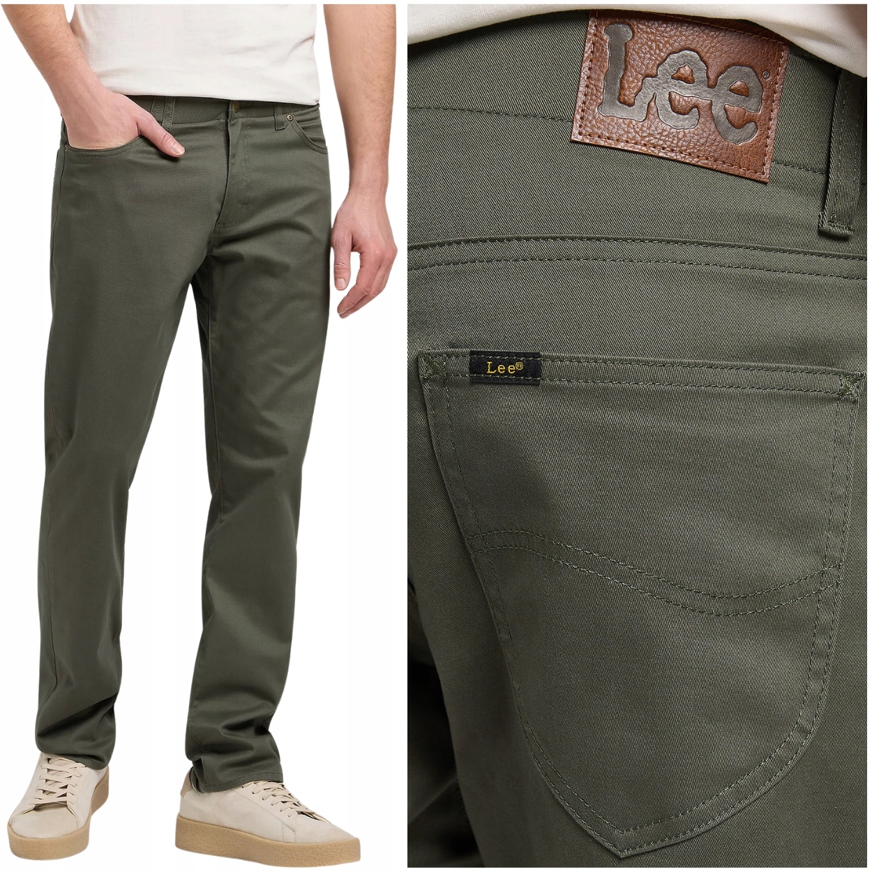 Lee Straight Fit Extreme Motion pohodlné jednoduché látkové kalhoty W32 L32