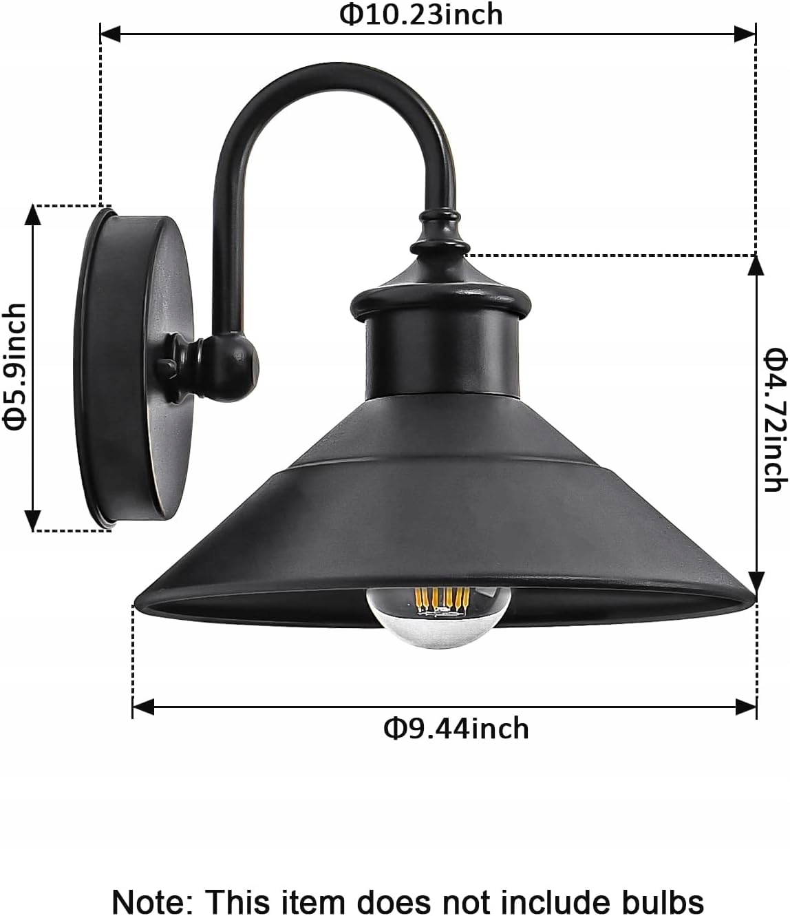 Lampa Ścienna Zewnętrzna Vintage Industrialna Metalowa Czarna E27 GVOREE — miniatura 2