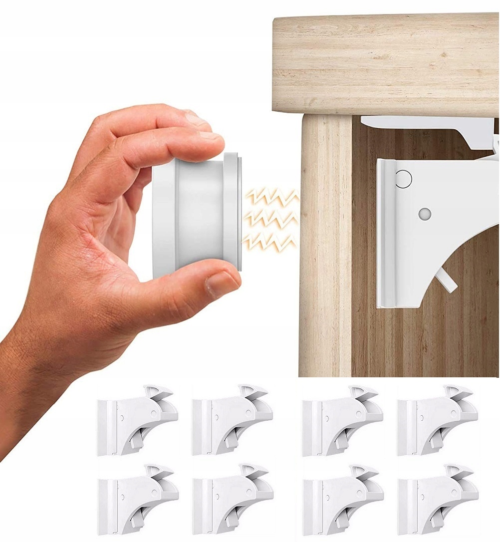 

Blokada Magnetyczna Zabezpieczenie Szuflad 8 Sztuk