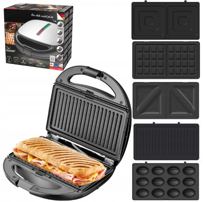 5v1 Toustovač Opékač Vaflovač Gril Oříšky 1200