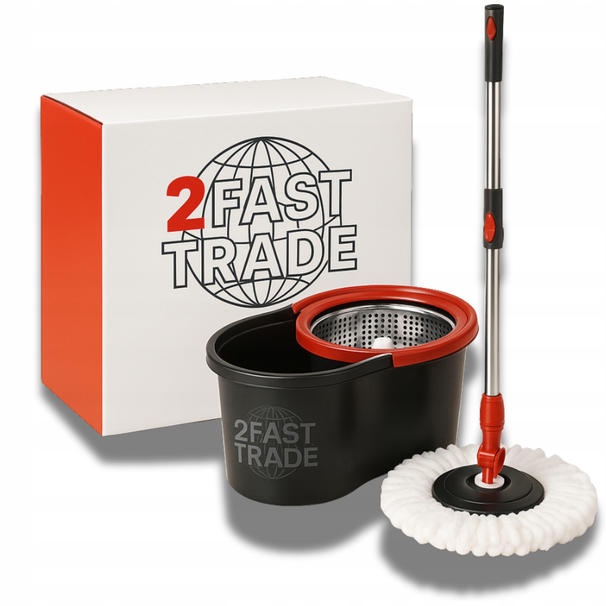 Mop Obrotowy 360 Spin Turbo premium Metalowy wirnik, wiadro, mikrofibra 9L